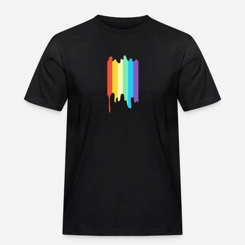 LGBT Regenbogenfarbe - Männer Workwear T-Shirt - Schwarz