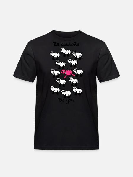 be different - be colourful - Männer Workwear T-Shirt - Schwarz