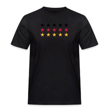 German Flag Stars Design - Men's Workwear T-Shirt - black - Front - AI Model Male 178 light (178cm)