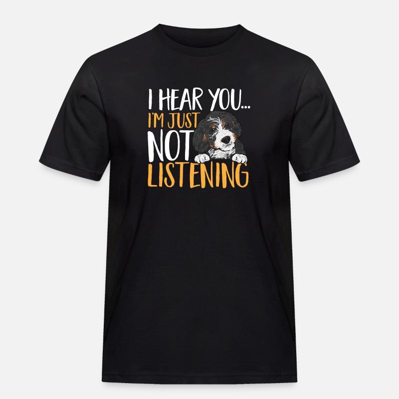 Bernedoodle Hund - Männer Workwear T-Shirt - Schwarz