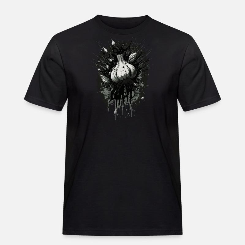Knoblauch - Männer Workwear T-Shirt - Schwarz