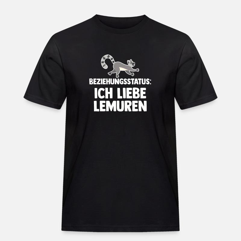 Lemur - Männer Workwear T-Shirt - Schwarz