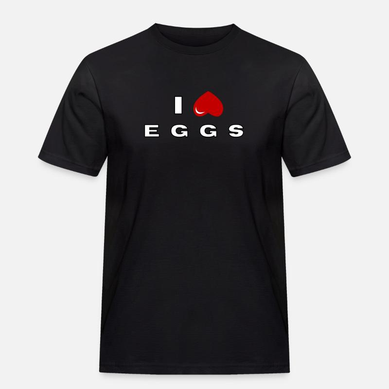 Ich hasse Eier - Männer Workwear T-Shirt - Schwarz