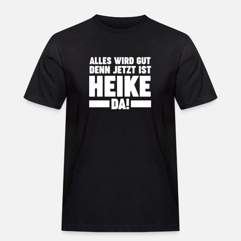Heike - Männer Workwear T-Shirt - Schwarz