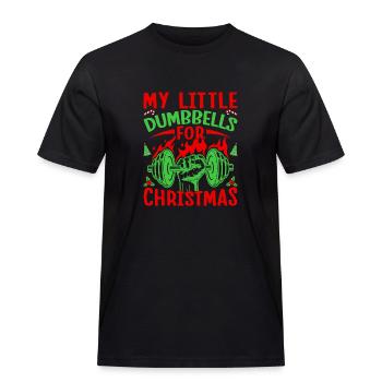 Fanatiques de fitness Petits haltères pour Noël - T-shirt Workwear homme - noir - Devant - AI Model Male 178 light (178cm)