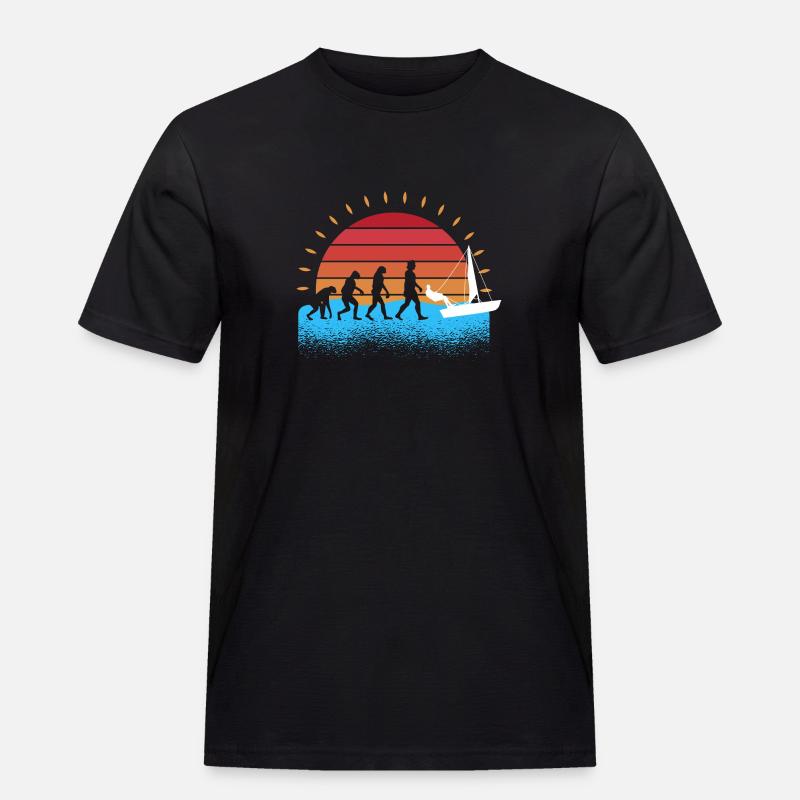 Evolution Segelboot Segler Segeln - Männer Workwear T-Shirt - Schwarz