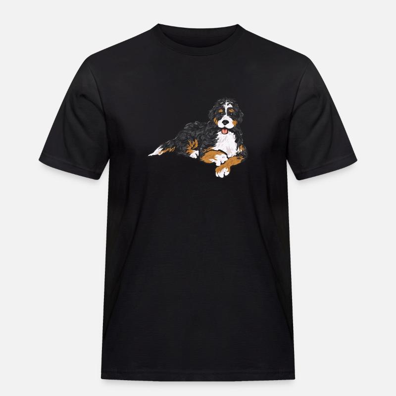 Bernedoodle Hund - Männer Workwear T-Shirt - Schwarz
