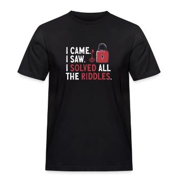 Escape Room - Männer Workwear T-Shirt - Schwarz - Vorne - AI Model Male 178 light (178cm)