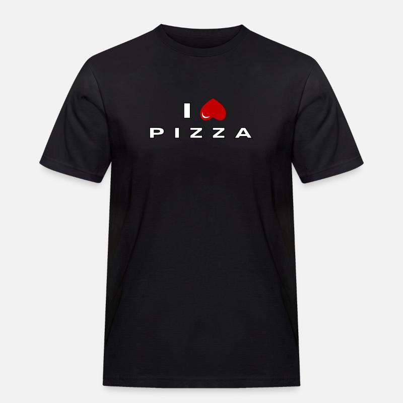 Ich hasse Pizza - Männer Workwear T-Shirt - Schwarz