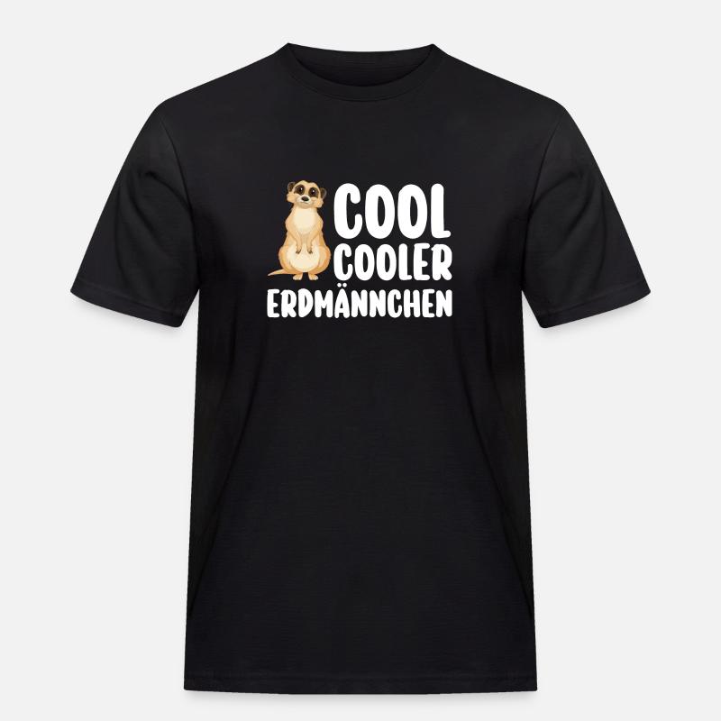 Erdmännchen - Männer Workwear T-Shirt - Schwarz