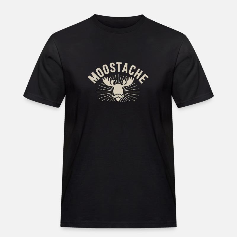 Moustache Bart Bärtig Elch - Männer Workwear T-Shirt - Schwarz