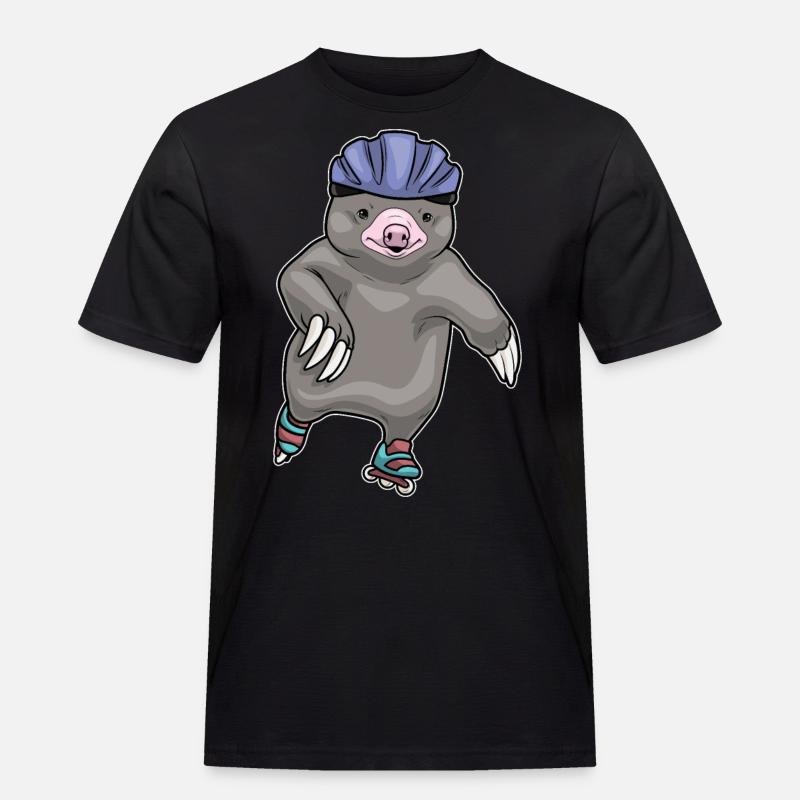 Maulwurf Inline skating Rollschuhe - Männer Workwear T-Shirt - Schwarz