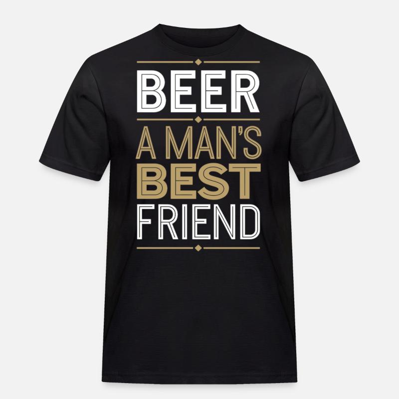 Männer und Bier – echte Freundschaft - Männer Workwear T-Shirt - Schwarz
