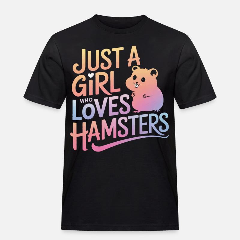 Hamster - Männer Workwear T-Shirt - Schwarz