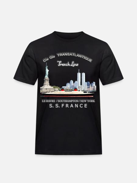 FRANCE PAQUEBOT NEW YORK - T-shirt Workwear homme - noir
