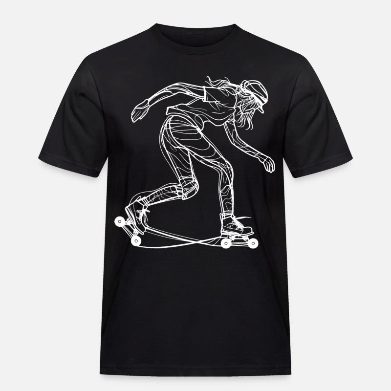 Rollschuh Mädchen - Männer Workwear T-Shirt - Schwarz