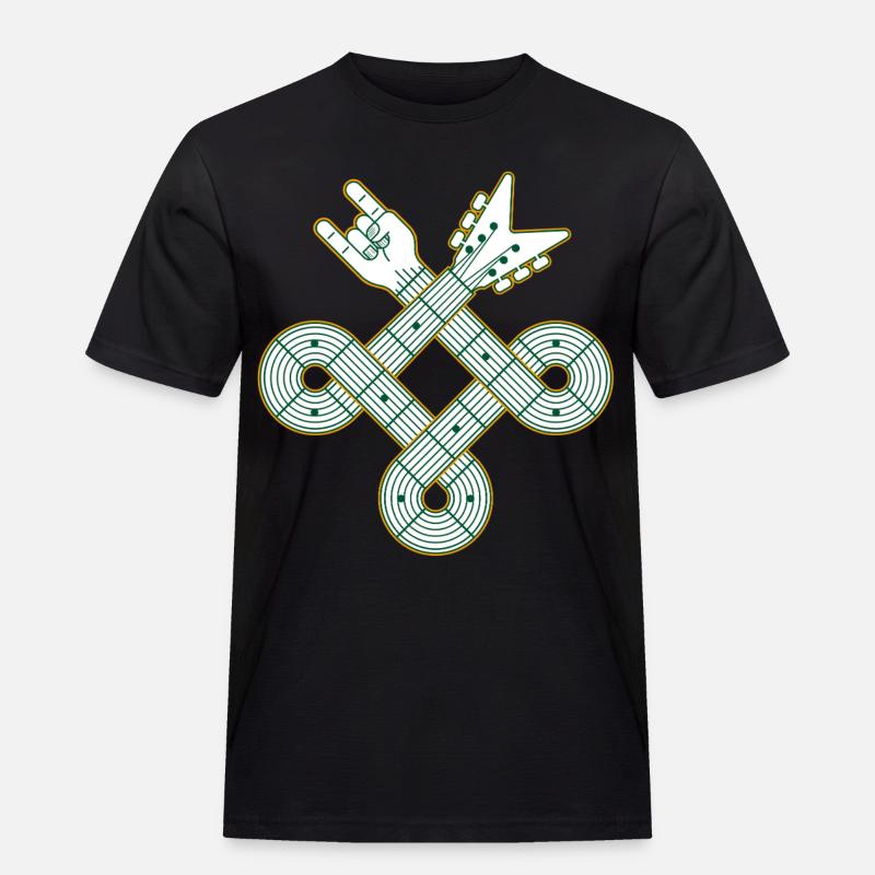 Celtic Knot Guitar - Männer Workwear T-Shirt - Schwarz