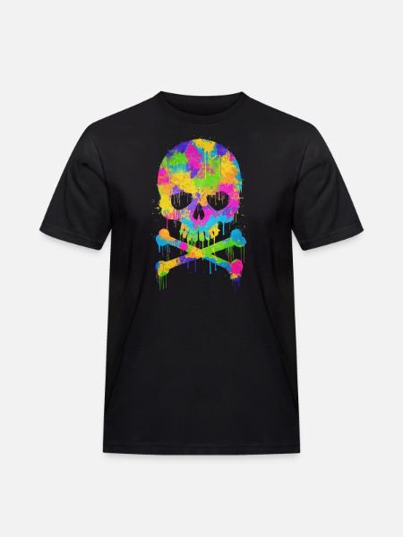 Trendy & Cool Abstract Graffiti Skull - Men's Workwear T-Shirt - black