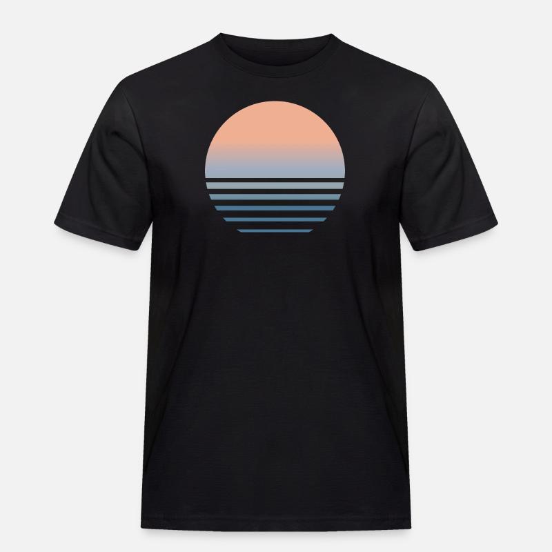 SONNE - Männer Workwear T-Shirt - Schwarz