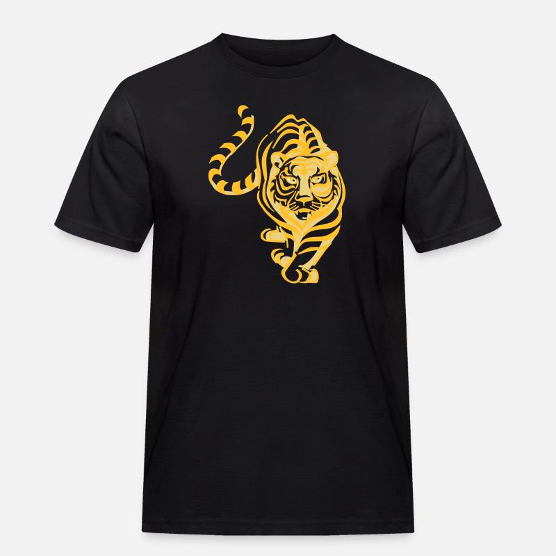 Tiger - Männer Workwear T-Shirt - Schwarz