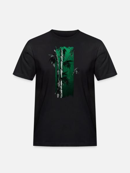 Bamboo Bliss: Elegance in Green - Men's Workwear T-Shirt - black