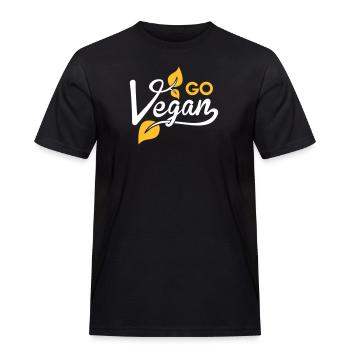 go vegan - T-shirt Workwear homme - noir - Devant - AI Model Male 178 light (178cm)