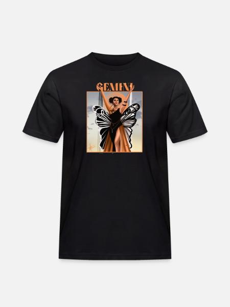 Gemini - Männer Workwear T-Shirt - Schwarz