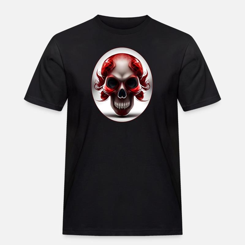 Darkside Design - Schädel Kunst 3 - Männer Workwear T-Shirt - Schwarz