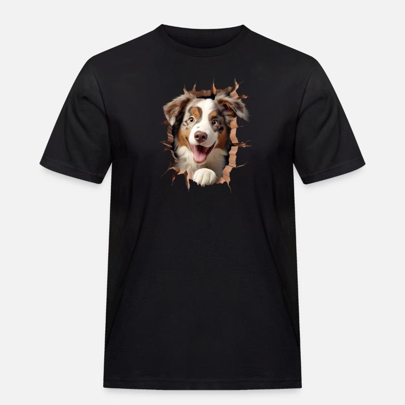 Australian Shepherd Owner - Perfect Aussie - Männer Workwear T-Shirt - Schwarz
