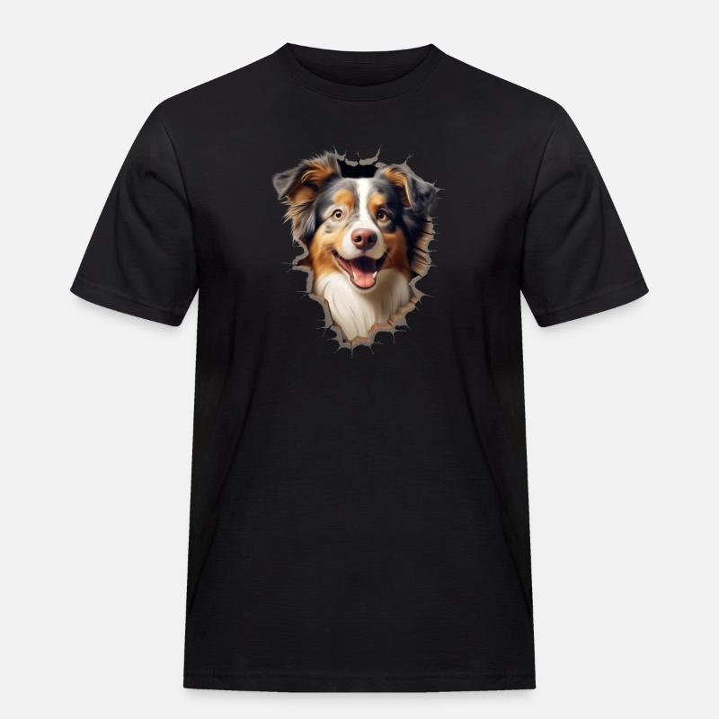 Australian Shepherd Owner - Perfect Aussie - Männer Workwear T-Shirt - Schwarz