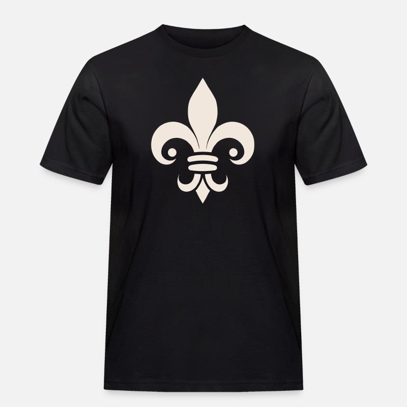 Schlichtes Fleur de lys Design - Männer Workwear T-Shirt - Schwarz