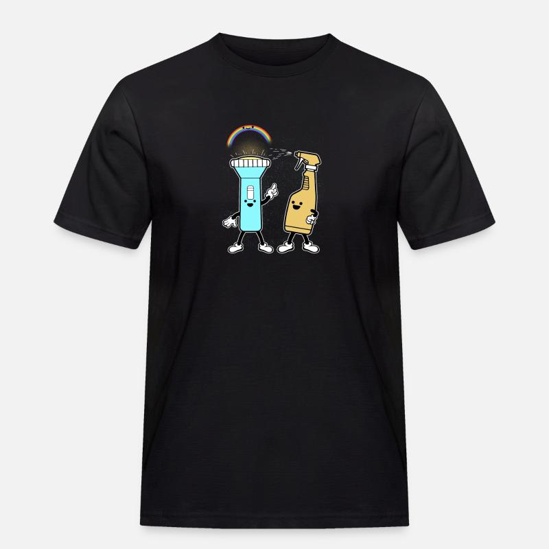 Flashlight rainbow - Men's Workwear T-Shirt - black