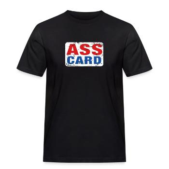 Arsch Karte / Denglisch / Geschenk / T Shirt - Männer Workwear T-Shirt - Schwarz - Vorne - AI Model Male 178 light (178cm)