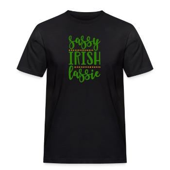 Sassy Iren Lassie St. Patricks Day Irland Frau - Männer Workwear T-Shirt - Schwarz - Vorne - AI Model Male 178 light (178cm)