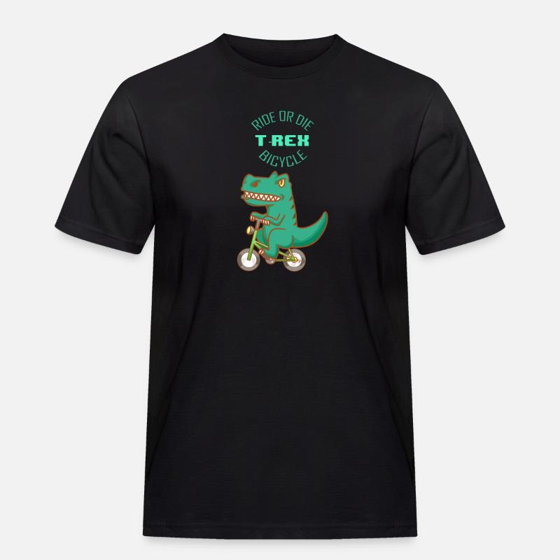 Strample oder sterbe - T-Rex Fahrrad - Männer Workwear T-Shirt - Schwarz