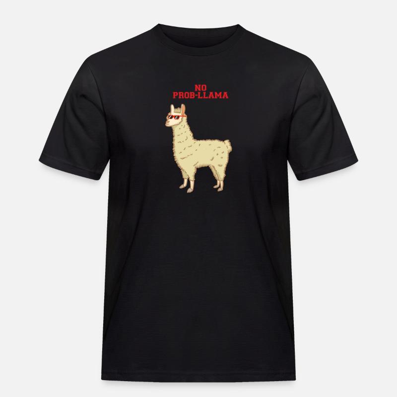 Kein Problem - no prob-llama - Lama - Männer Workwear T-Shirt - Schwarz