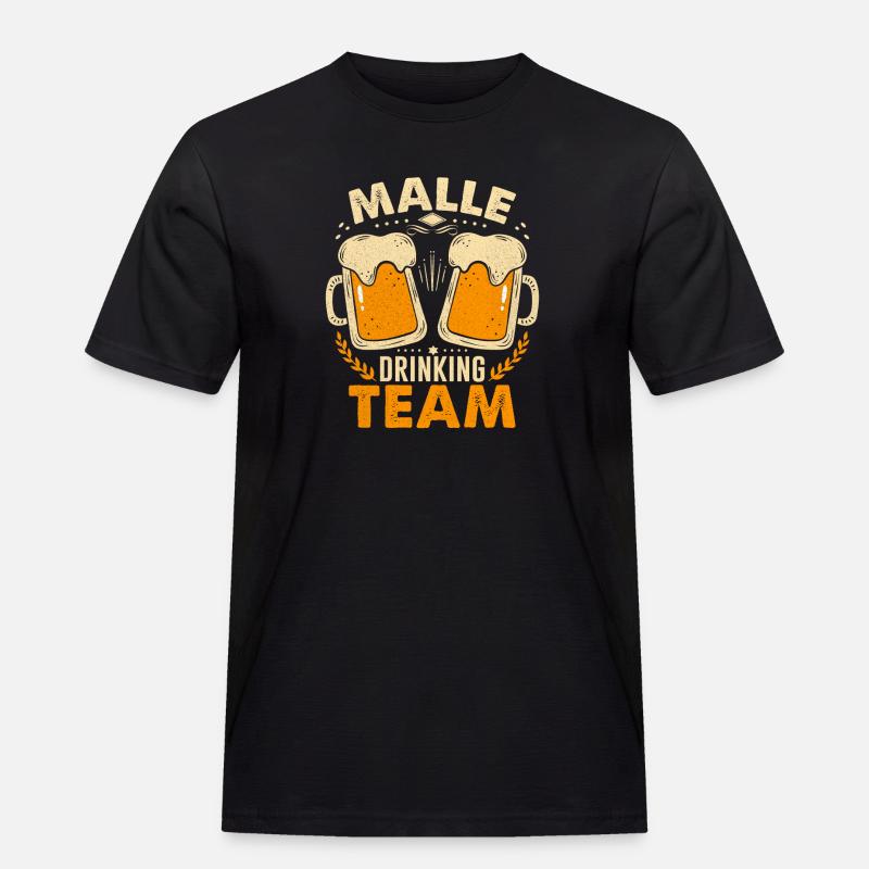 Malle Drinking Team - Männer Workwear T-Shirt - Schwarz