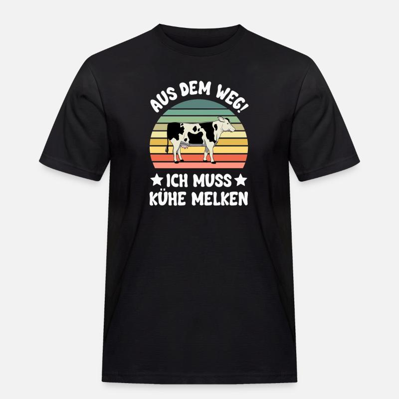 Kuh Kühe - Männer Workwear T-Shirt - Schwarz