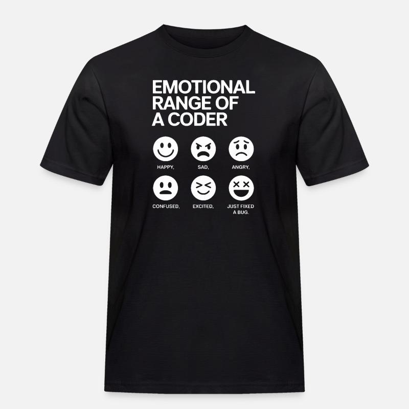 Emotionale Bandbreite eines Programmierers - Männer Workwear T-Shirt - Schwarz