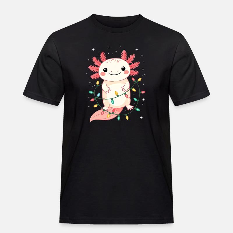 Pull de Noël Axolotl Drôle Mignon - T-shirt Workwear homme - noir