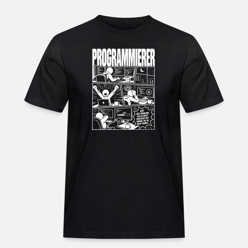 Programmierer lösen unbekannte Probleme - Männer Workwear T-Shirt - Schwarz