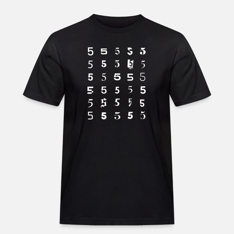 Number Five Grid Pattern - Men's Workwear T-Shirt - black