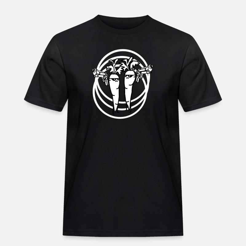 Pulp Carrots - Männer Workwear T-Shirt - Schwarz