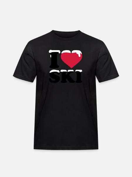 I love Ski - Men's Workwear T-Shirt - black