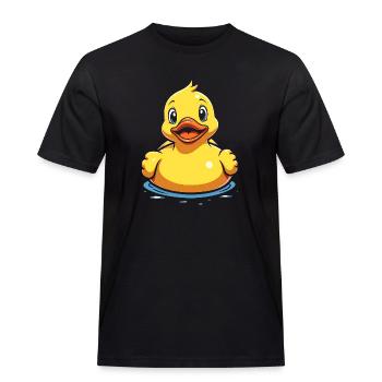 Ente Quietscheente Badeente gelb Wasser schwimmen - Männer Workwear T-Shirt - Schwarz - Vorne - AI Model Male 178 light (178cm)