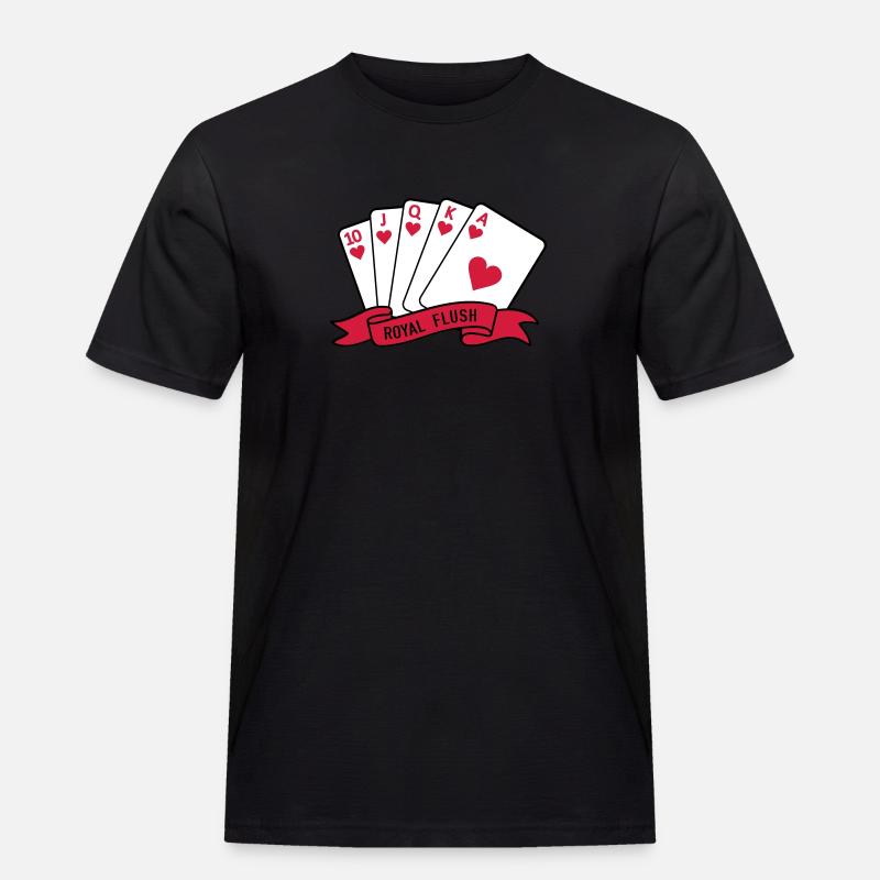 Royal Flush - Männer Workwear T-Shirt - Schwarz