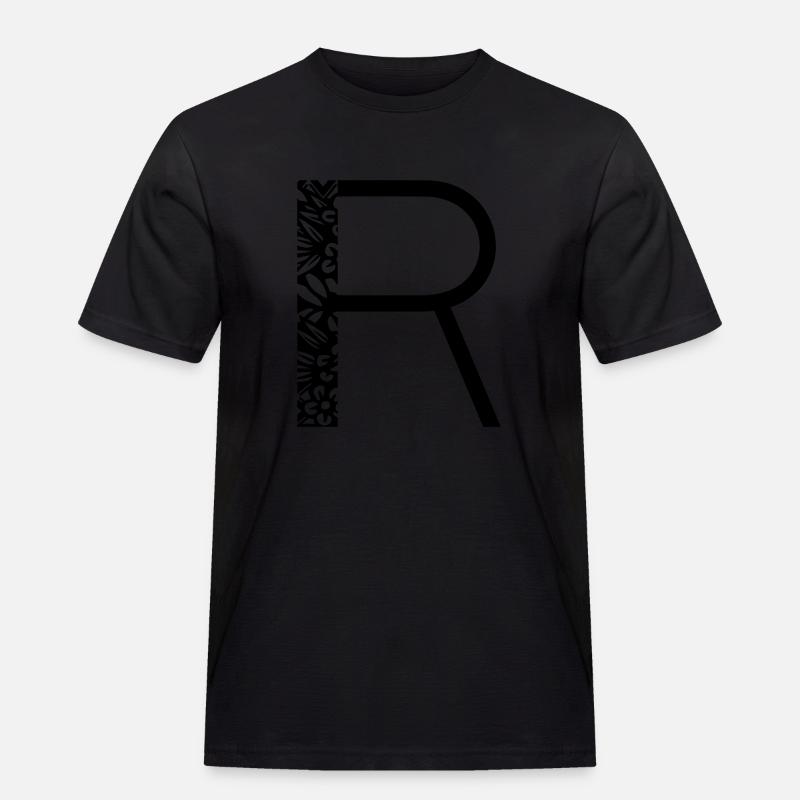Buchstabe R - Männer Workwear T-Shirt - Schwarz
