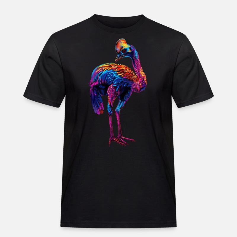 Kasuar - Männer Workwear T-Shirt - Schwarz