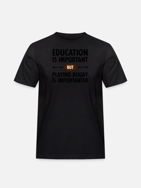 Education - Playing Rugby - Männer Workwear T-Shirt - Schwarz