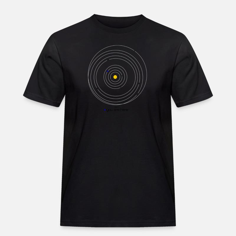 Sonnensystem - Männer Workwear T-Shirt - Schwarz